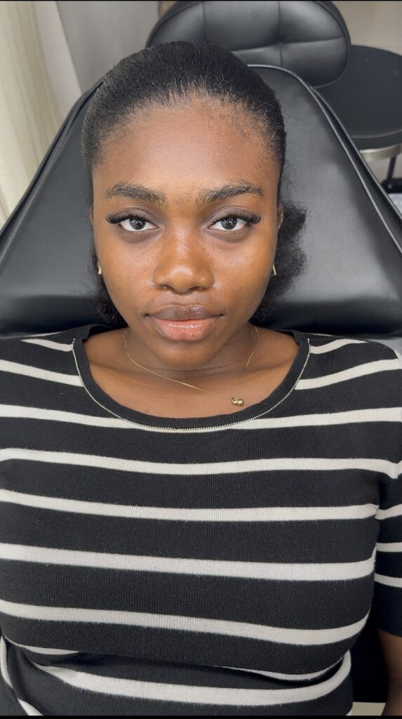 Classic lash extensions on a Lashedbylara client